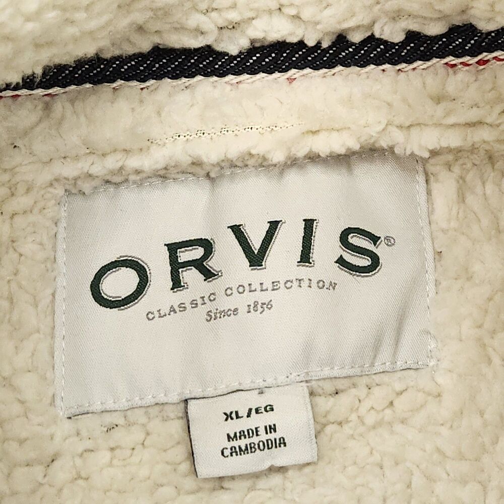 Orvis Brighton 1/4 Zip Sherpa Lined Sweater Men's Size XL Blue Pullover Textured - Picture 3 of 7